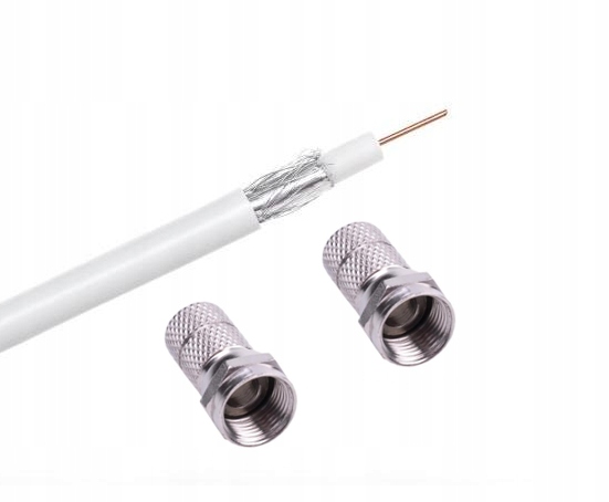 

Kabel antenowy koncentryczny RG-6U + złączki F 20m