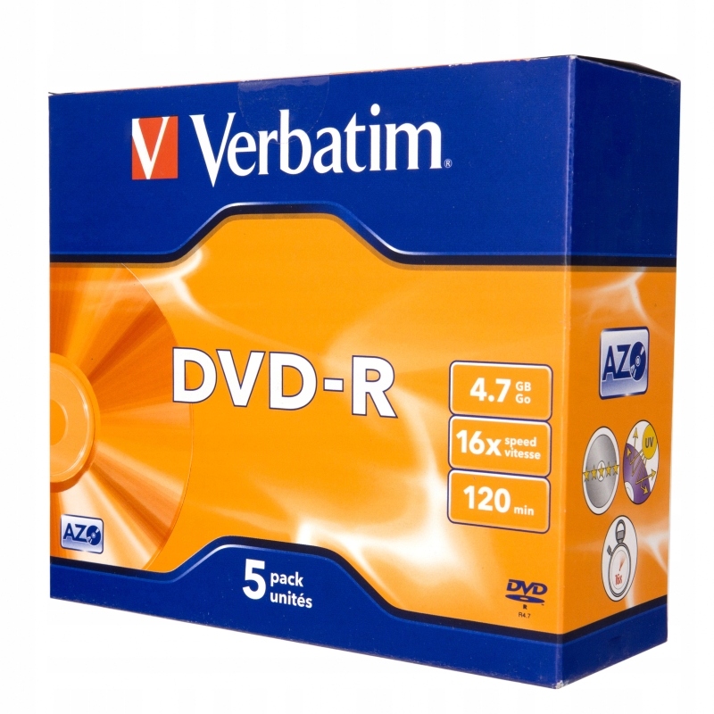 

Verbatim Dvd-r 5-pak Jewel, 16x, 4.7GB (43519)