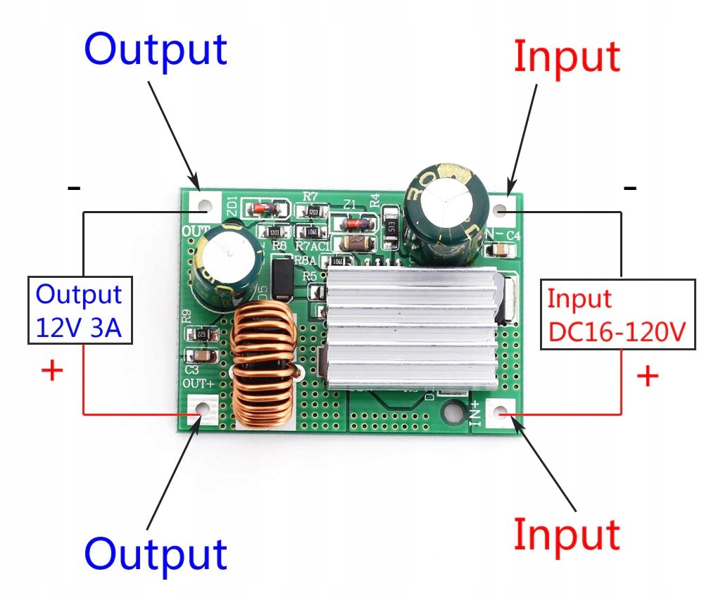 Przetwornica 12V 3A step down DC/DC Vin 16-90V Rodzaj przetwornica