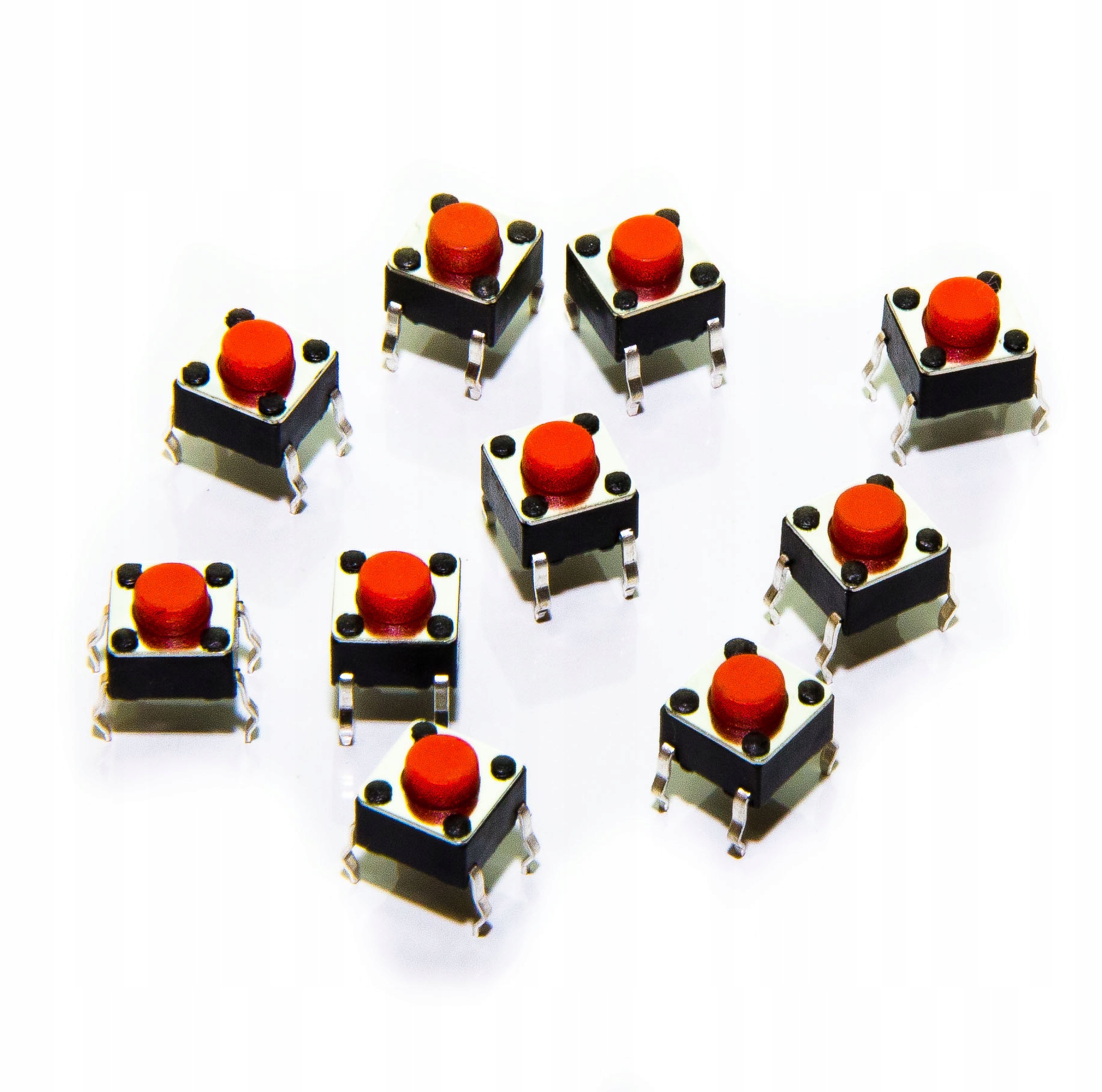 

Tact Switch 6x6mm h=5mm Tht 10 szt. czerwony