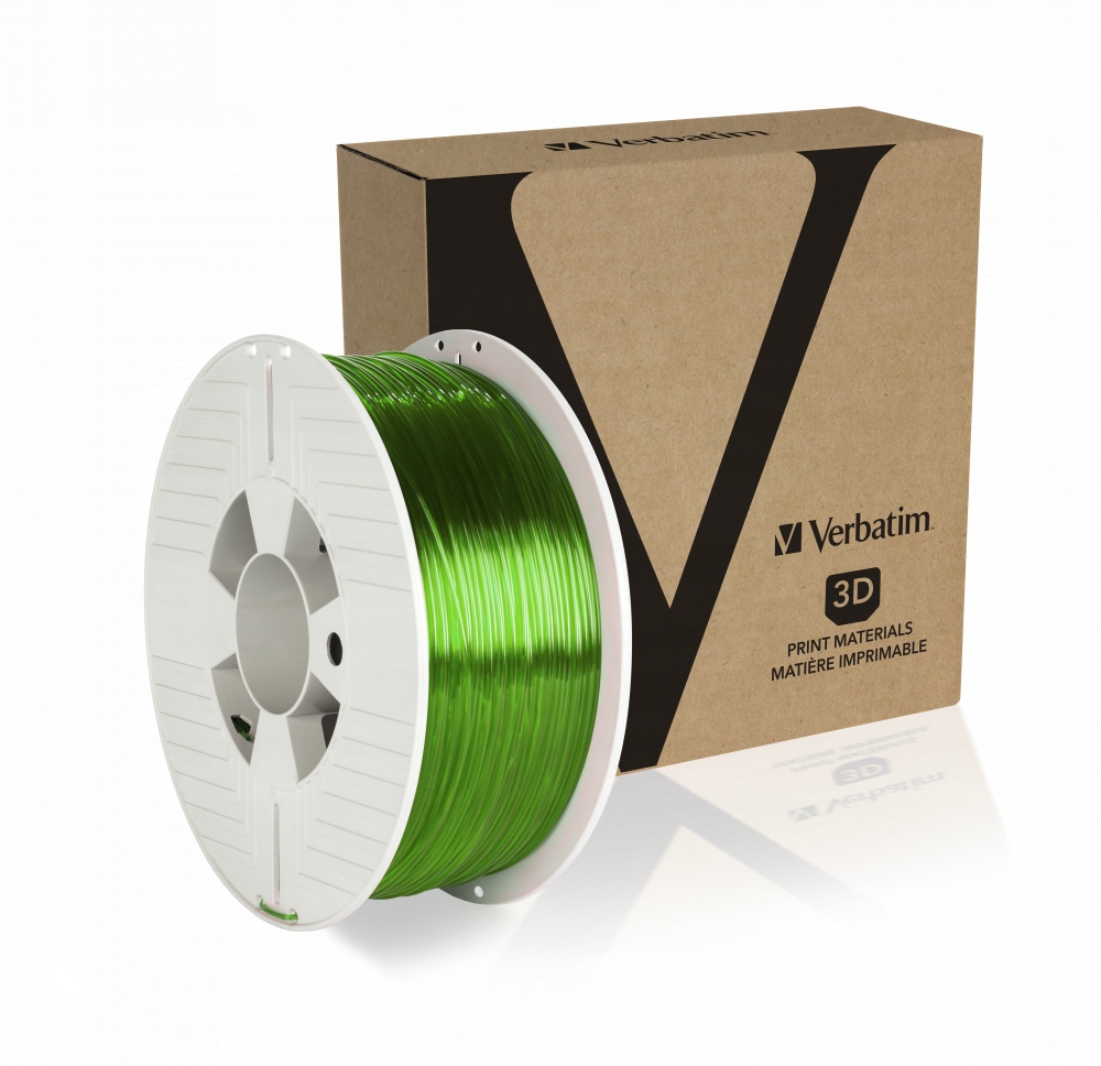 Filament Verbatim Petg Pet-g 1,75 mm 1000 g zielony przezroczysty zielony