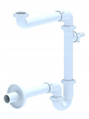 Syfon do zlewu pojedynczego przyścienny oszczędzający miejsce Stan opakowania oryginalne