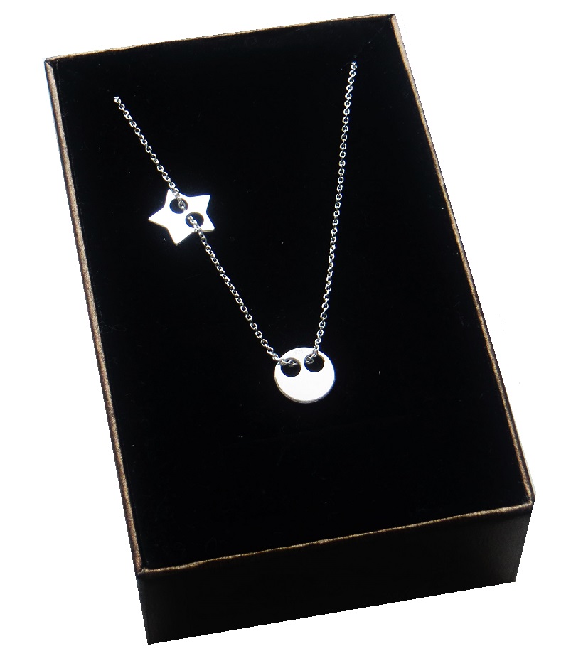 

Srebrna podwójna celebrytka gwiazdka kółko 925