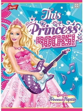 

Zeszyt A5/16k wąska linia 3 linie Princess brokat