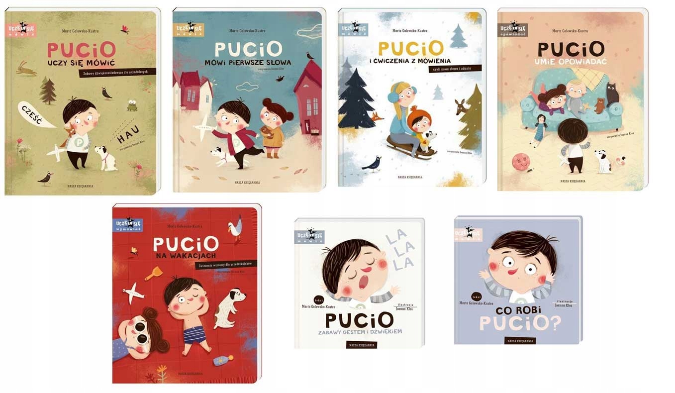 

7 x Pucio Uczy się Umie książki komplet zestaw