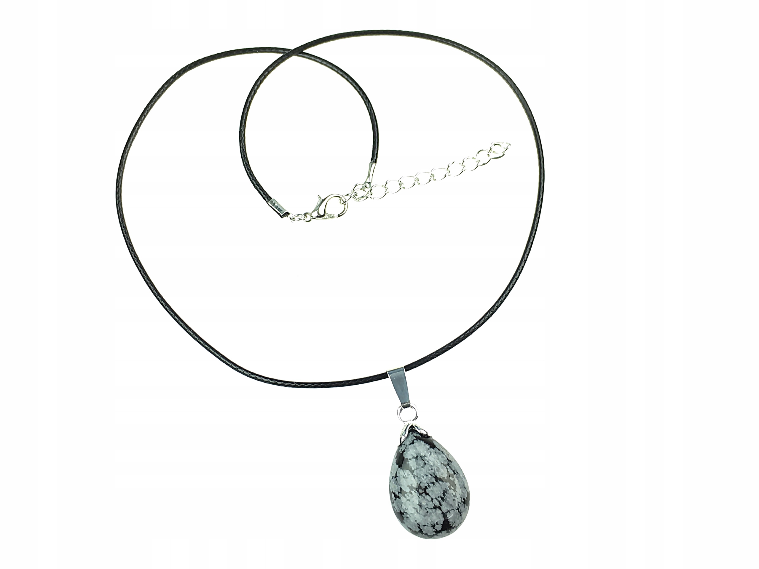 

naszyjnik łezka wisior obsydian śnieżny gratis