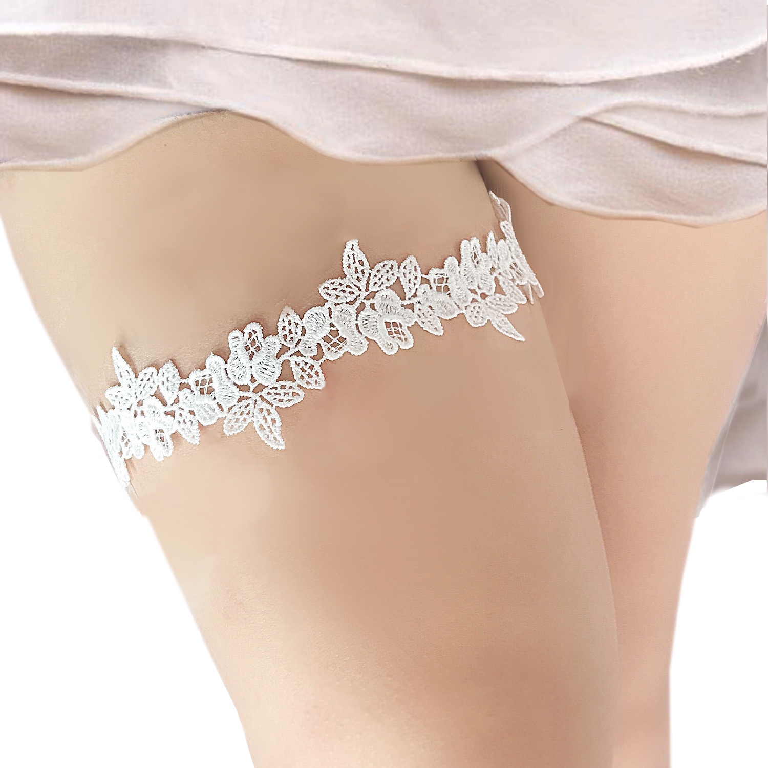 PODWIĄZKA ŚLUBNA DELIKATNA koronka biała PODWIĄZKI Szerokość produktu 3 cm