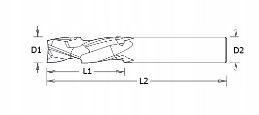 Frez VHM compression 3p 10mm x 35mm nesting drewno Rodzaj frezu czołowy palcowy trzpieniowy walcowo-czołowy walcowy