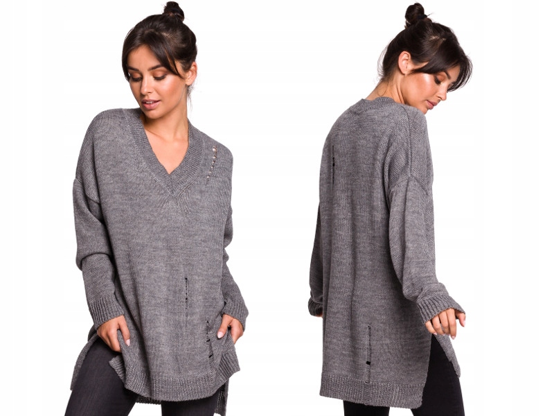 

prosty Sweter Oversize z dziurami 36/38 S/m