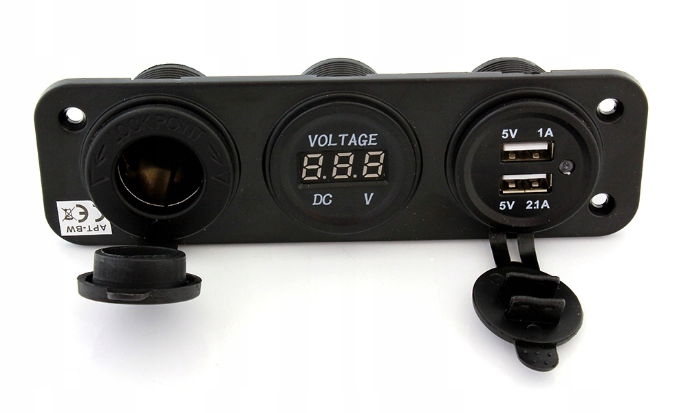 GNIAZDO ZAPALNICZKI Z PORTAMI USB + WOLTOMIERZ Producent części Aptel