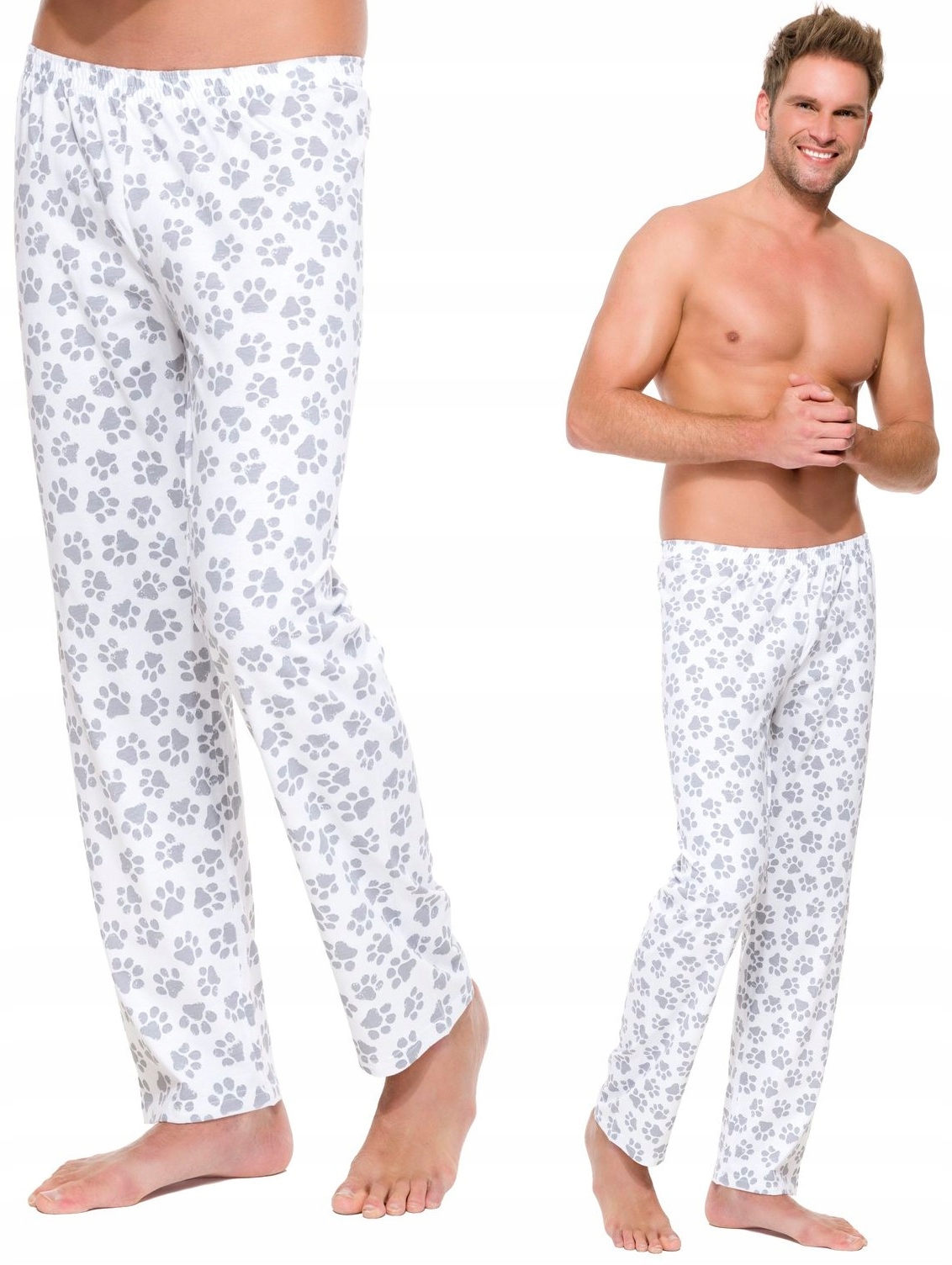 PIŻAMA BAWEŁNIANE DŁUGIE SPODNIE DO SPANIA L