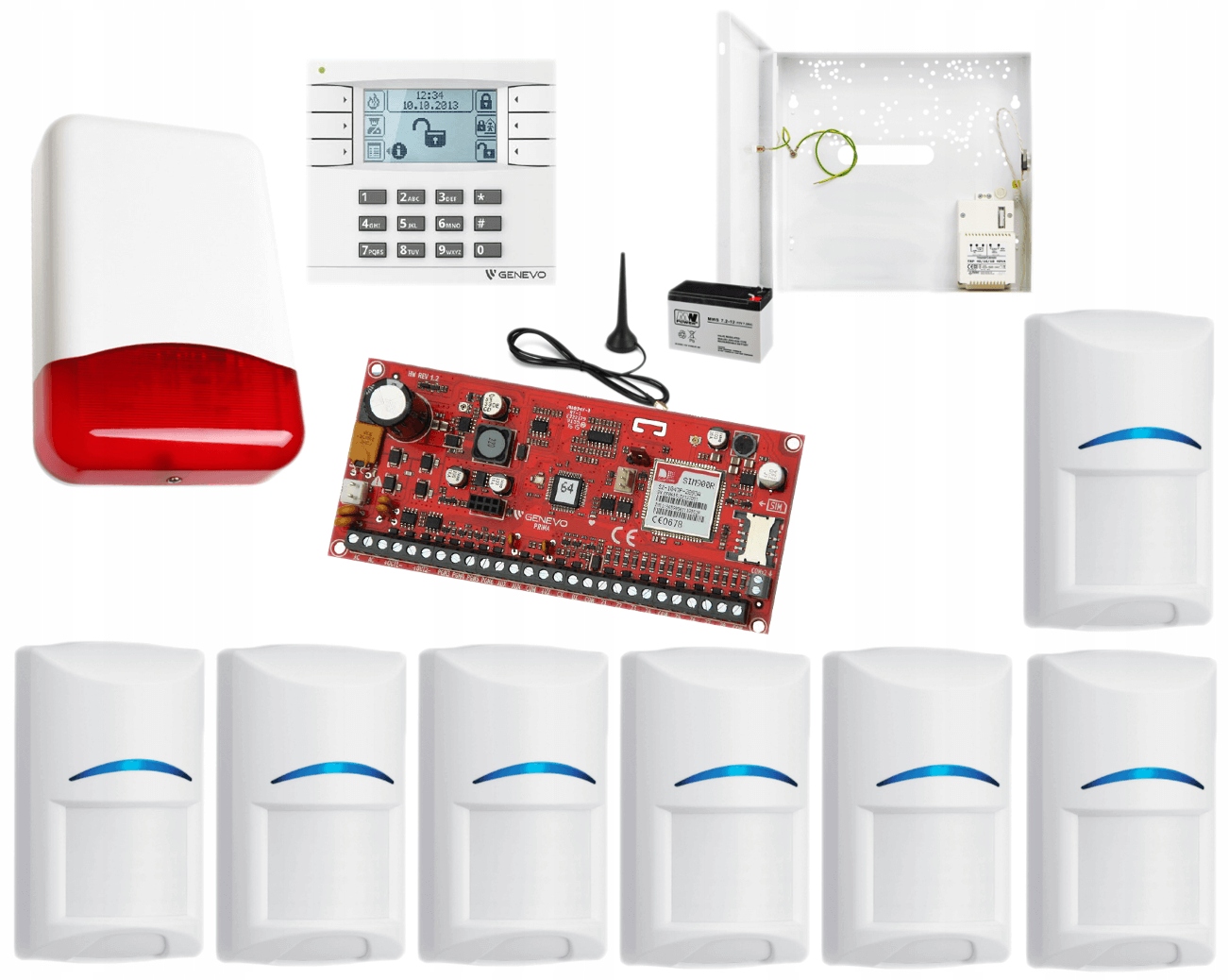 Genevo PRiMA 64 Alarm Dom 7 Czujek Bosch Gsm Sms