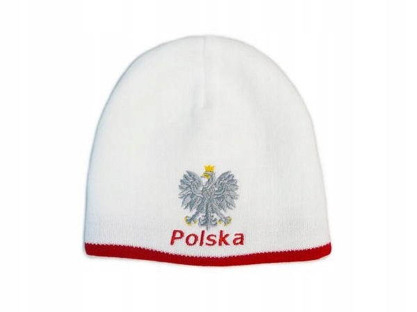 POLSKA CZAPKA ZIMOWA DLA KIBICA POLSKI HAFT