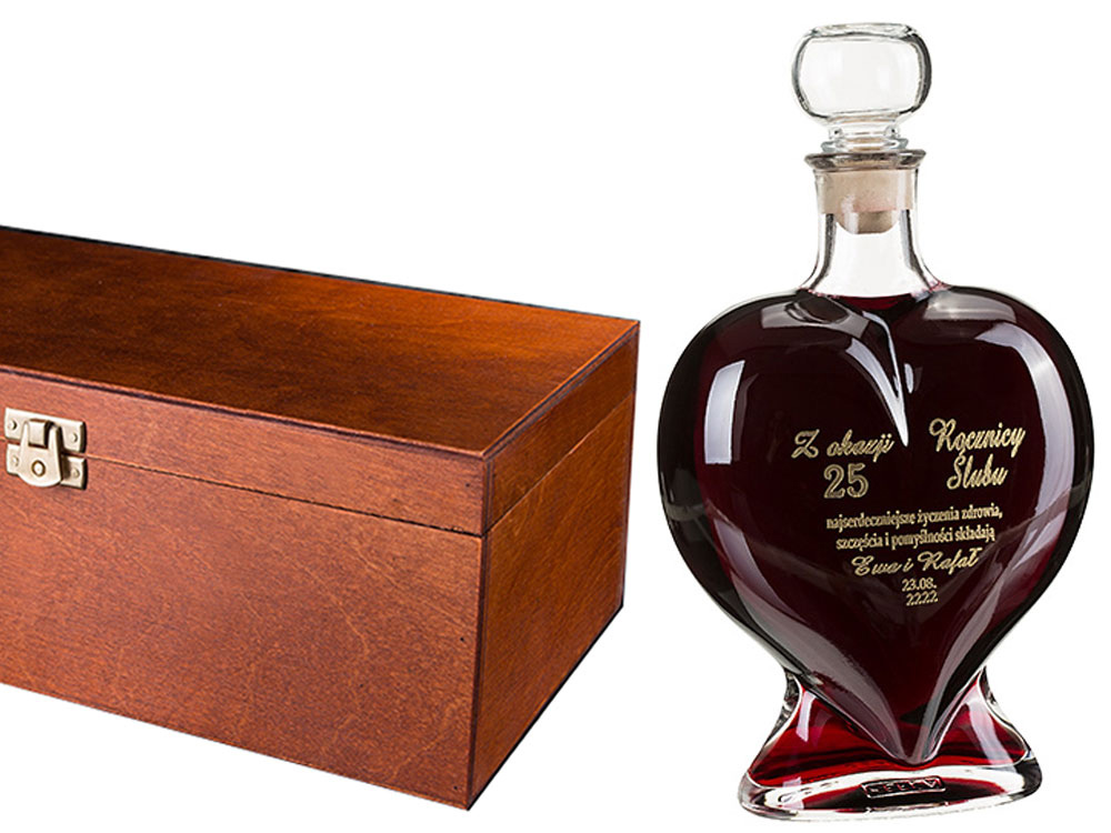 Grawer karafka prezent urodziny jubileusz + ETUI _