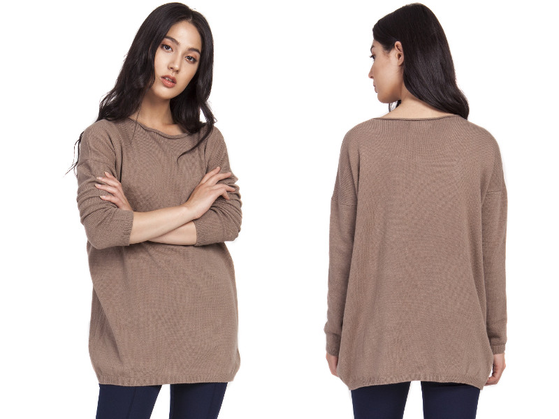 

luźna Bluza dzianinowa Dekolt Łódka 40/42 L/XL