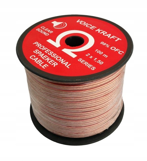 

Kabel głośnikowy Voice Kraft 2 x 1,5mm Miedż Ofc