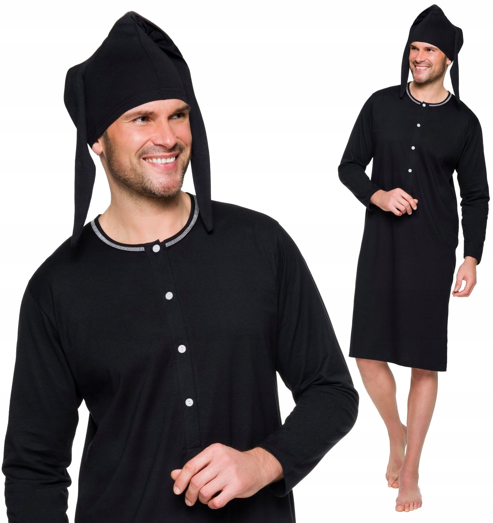 Taro ROZPINANA MĘSKA KOSZULA NOCNA + SZLAFMYCA 5XL