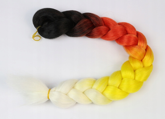 Włosy SYNTETYCZNE do warkoczyków KOLOROWE warkoczyki DOCZEPIANE WŁOSY ombre Marka Luvu