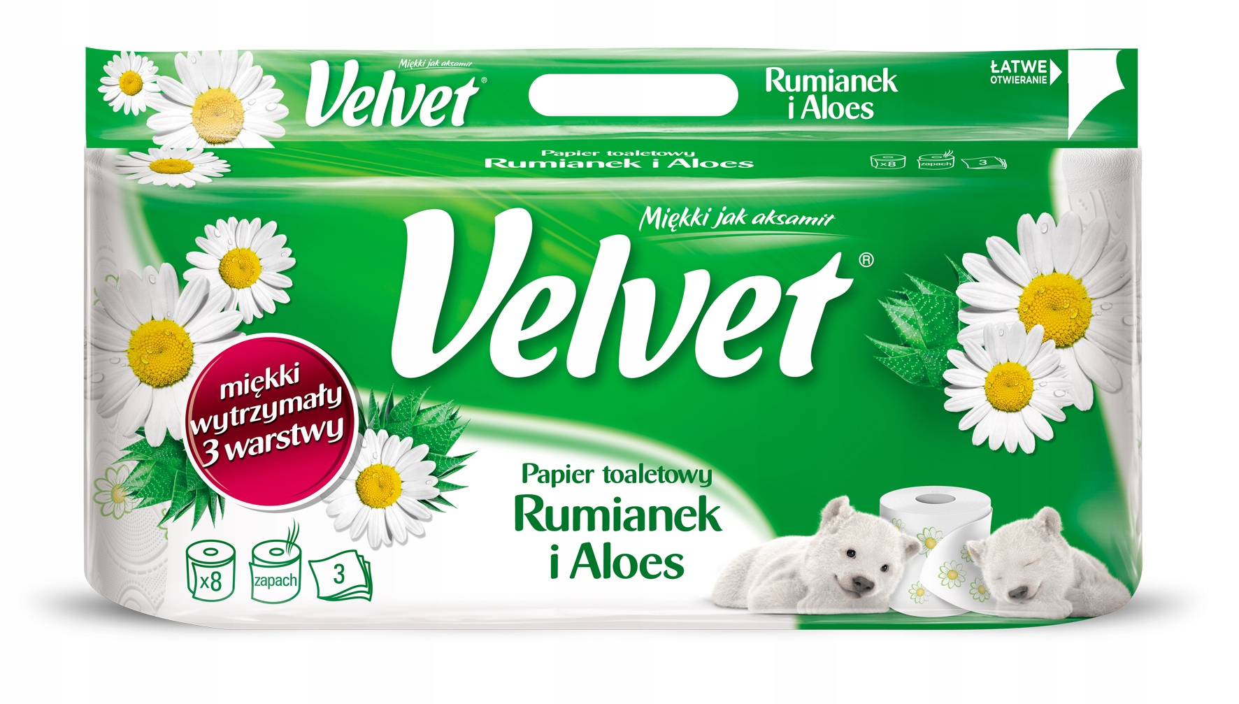 

Papier Toaletowy Velvet 8 szt 3-WAR Rumianek Aloes