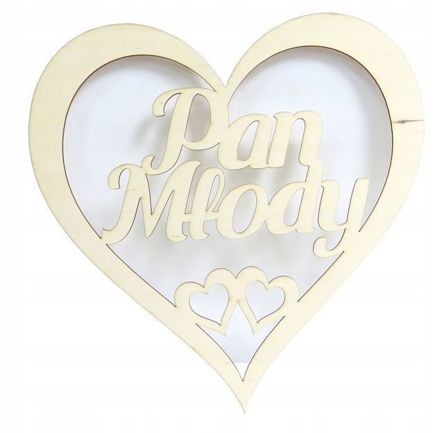 

Decoupage Serce 40cm Pan Młody Na Wesele Ślub ZD39