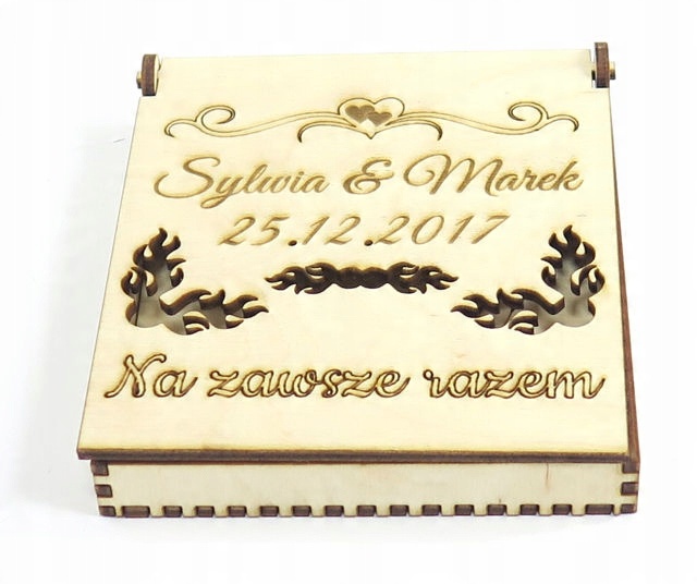 

Pudełko Na Obrączki Z Grawerem Imiona i Data YD37