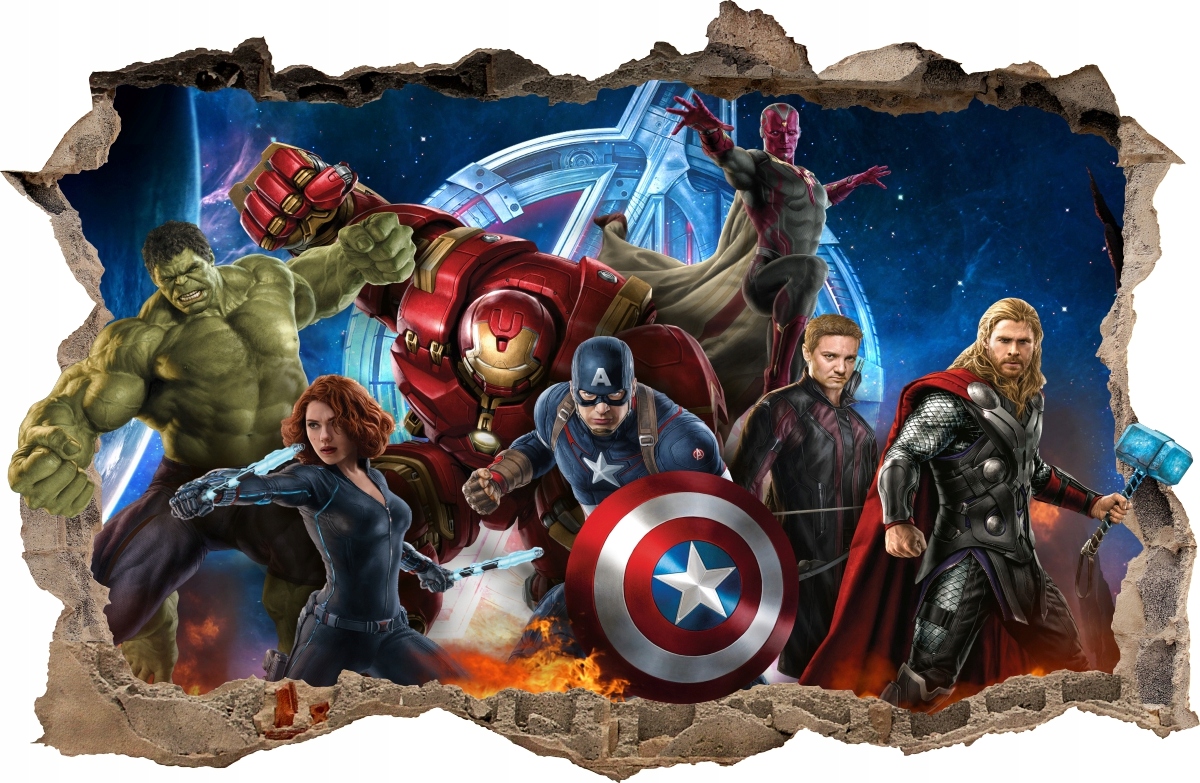 NAKLEJKI NA ŚCIANĘ Avengers Hulk 76 115x75 cm