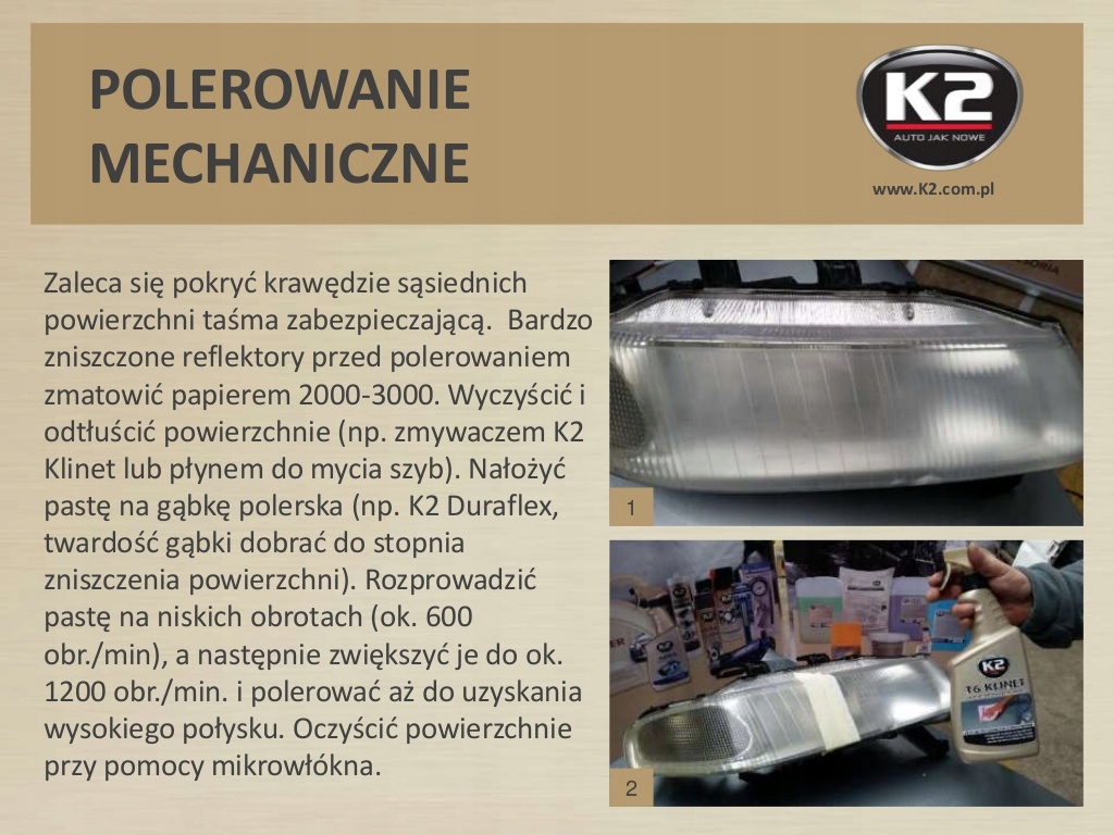 K2 LAMP DOCTOR PASTA do ręcznego polerowania zmatowiałych REFLEKTORÓW 1486 Producent K2