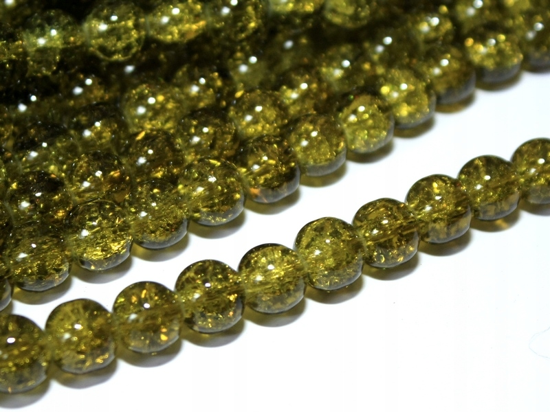 a36 Crackle 16szt 10mm Spękane szklane ziel