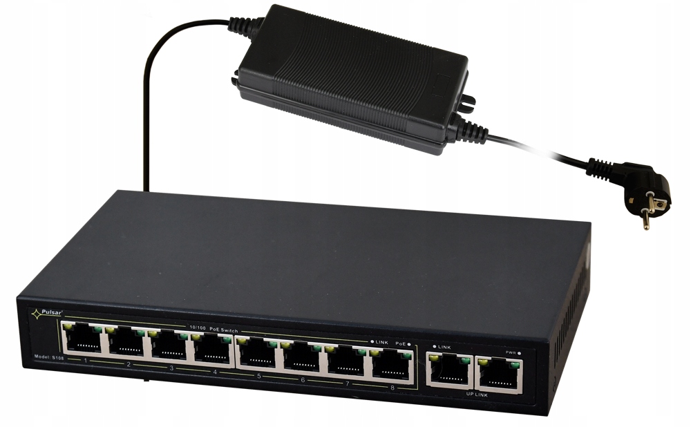 

Switch PoE Pulsar S108-90W 8x PoE, 2x Uplink
