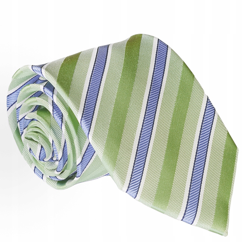 JEDWAB 100% Krawat Męski w Paski Jedwabny j466