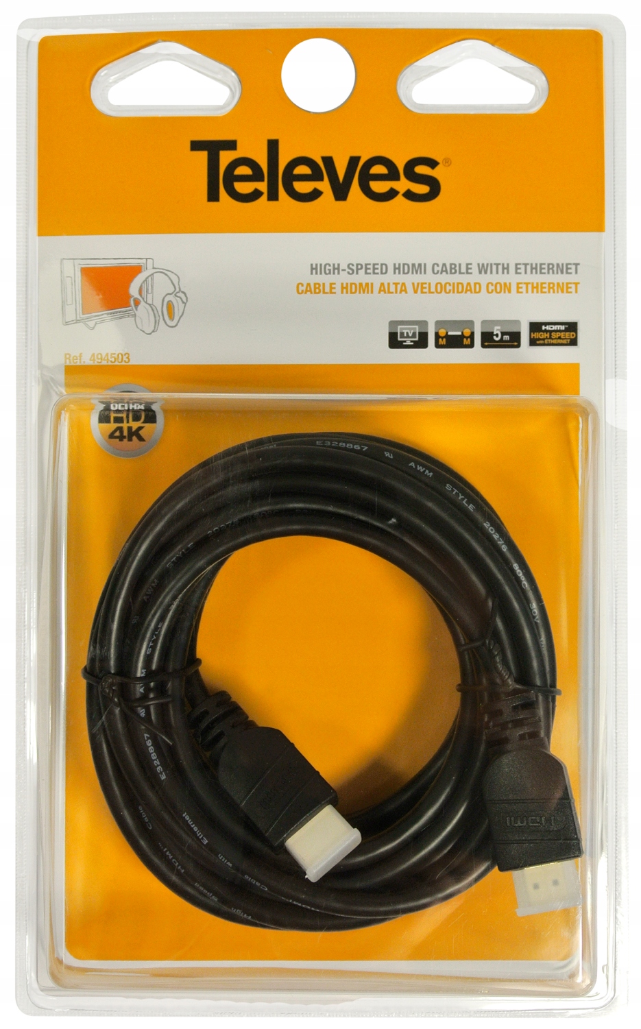 

Kabel Przewód Hdmi 5 m Televes Ultra Hd 4K Uhd 2.0