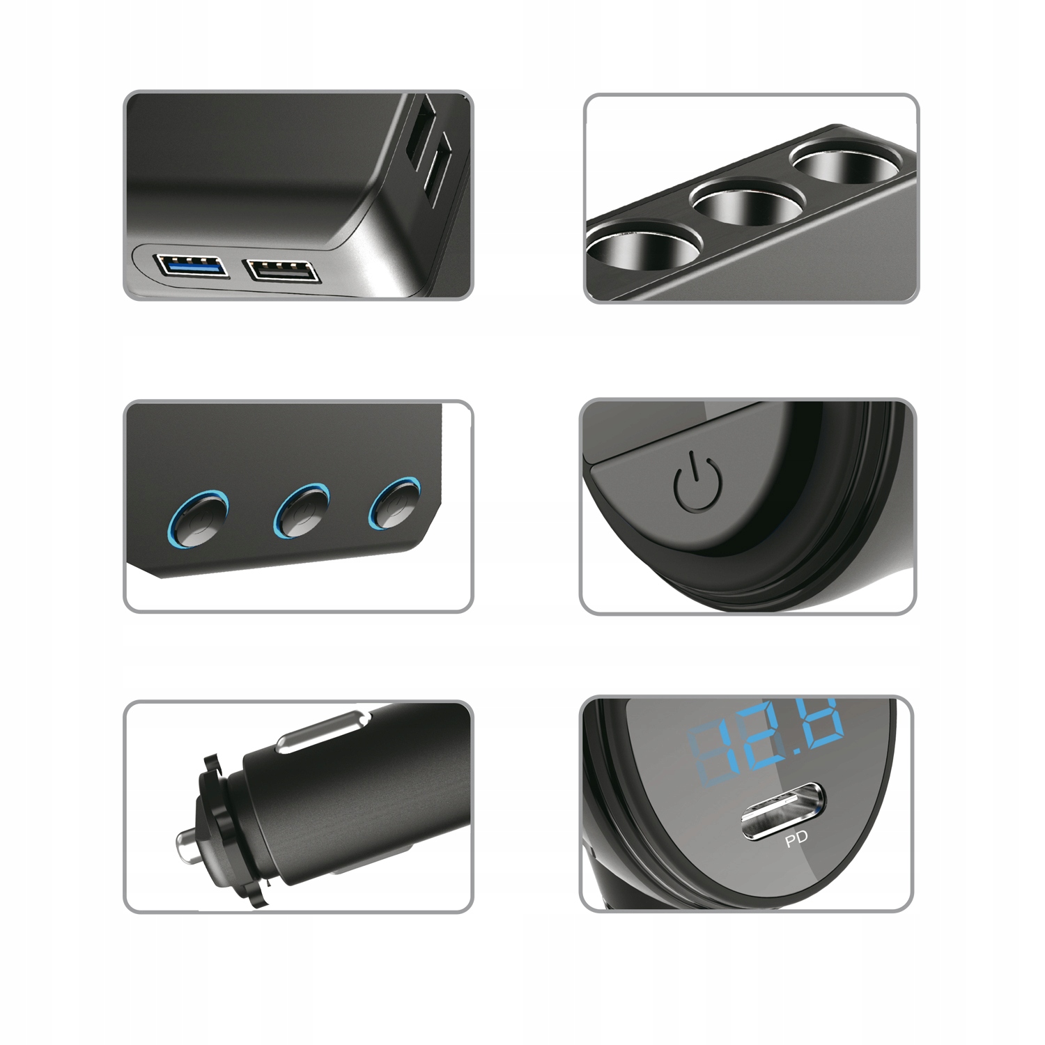 ROZDZIELACZ GNIAZDA ZAPALNICZKI 12-24V 4xUSB 1m PD QC 120W MACLEAN MCE218 Producent Maclean