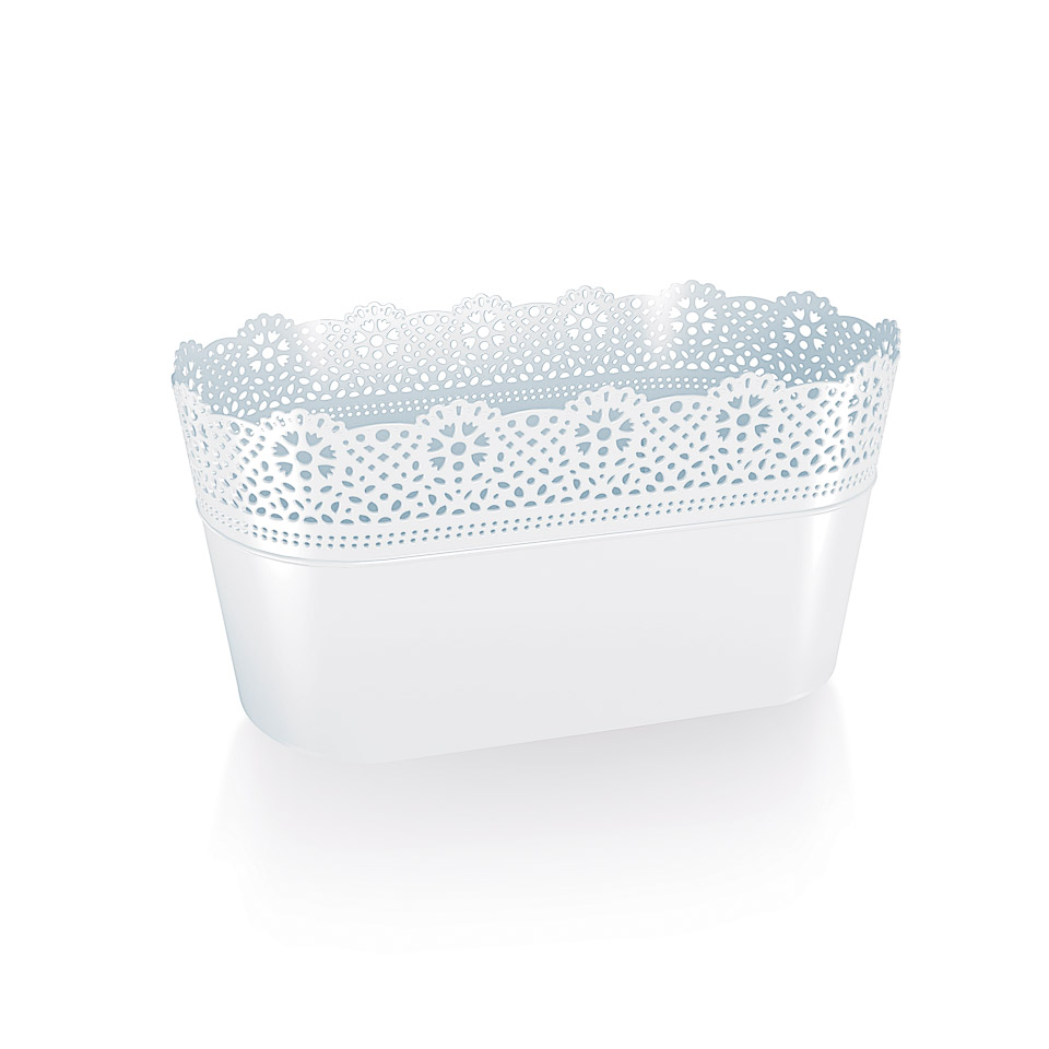 Doniczka koronkowa Lace DLAC285 | Biały — 3