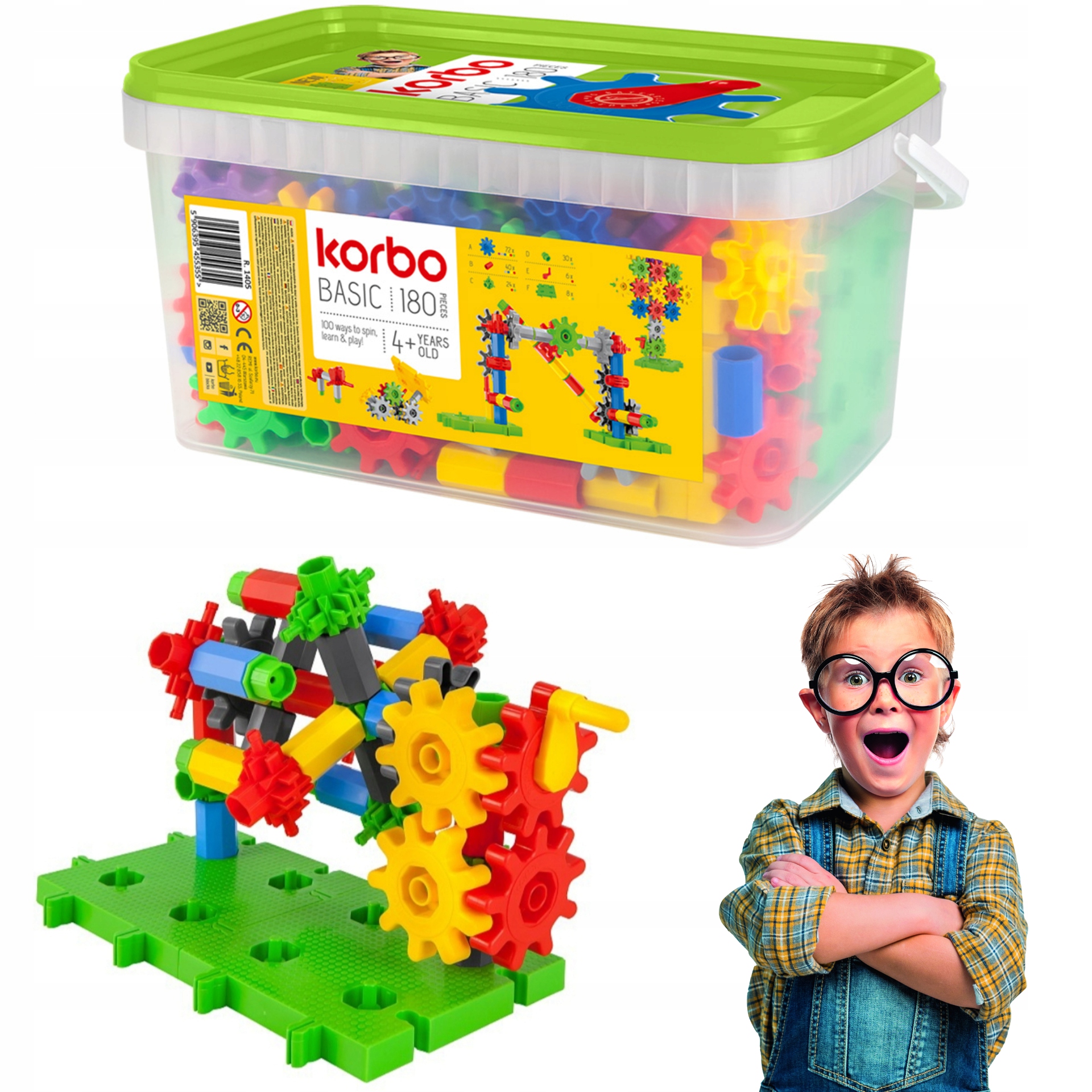 KLOCKI KORBO BASIC 180 EL SYSTEM KÓŁ ZĘBATYCH DO SKŁADANIA PUDŁO XXL