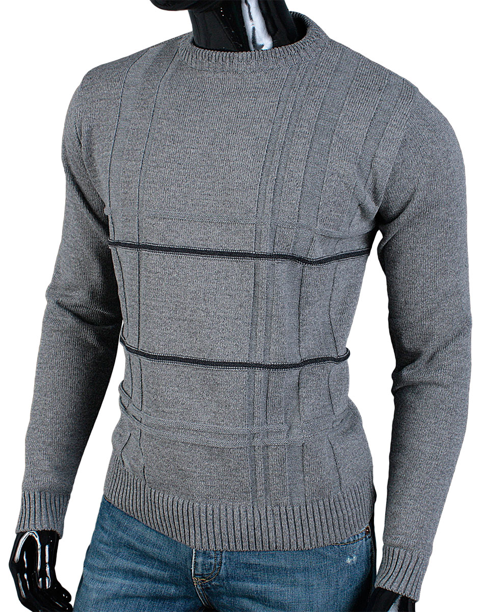 

Produkt_pl Sweter Półgolf Bawełna MA06 Szary__M