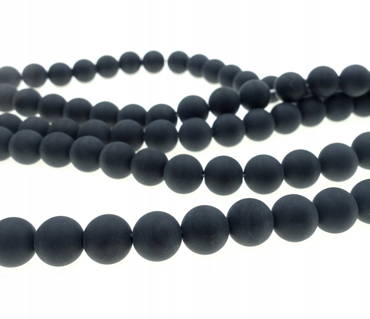 czarny naturalny Agat matowy kule 8mm 20szt