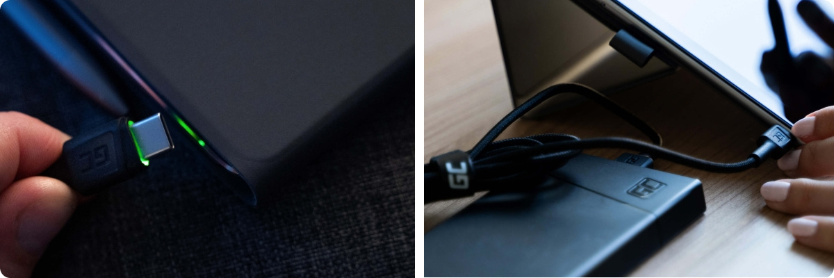 Kabel USB do USB-C Typ C 2m GC Ray z podświetleniem LED Quick Charge 3.0 Zgodność ze standardem Quick Charge 1.0 Quick Charge 2.0 Quick Charge 3.0 Quick Charge 4.0