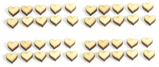 

40 szt Drewniane Serce 1x1cm Dekor Decoupage DX14