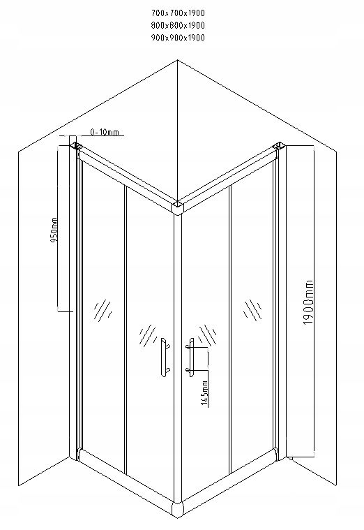 MEXEN RIO TRANS KABINOVÁ SPRCHA 90x90 + BYTOVÝ SPRCHOVÝ ZÁSOBNÍK dlouhá strana 90 cm