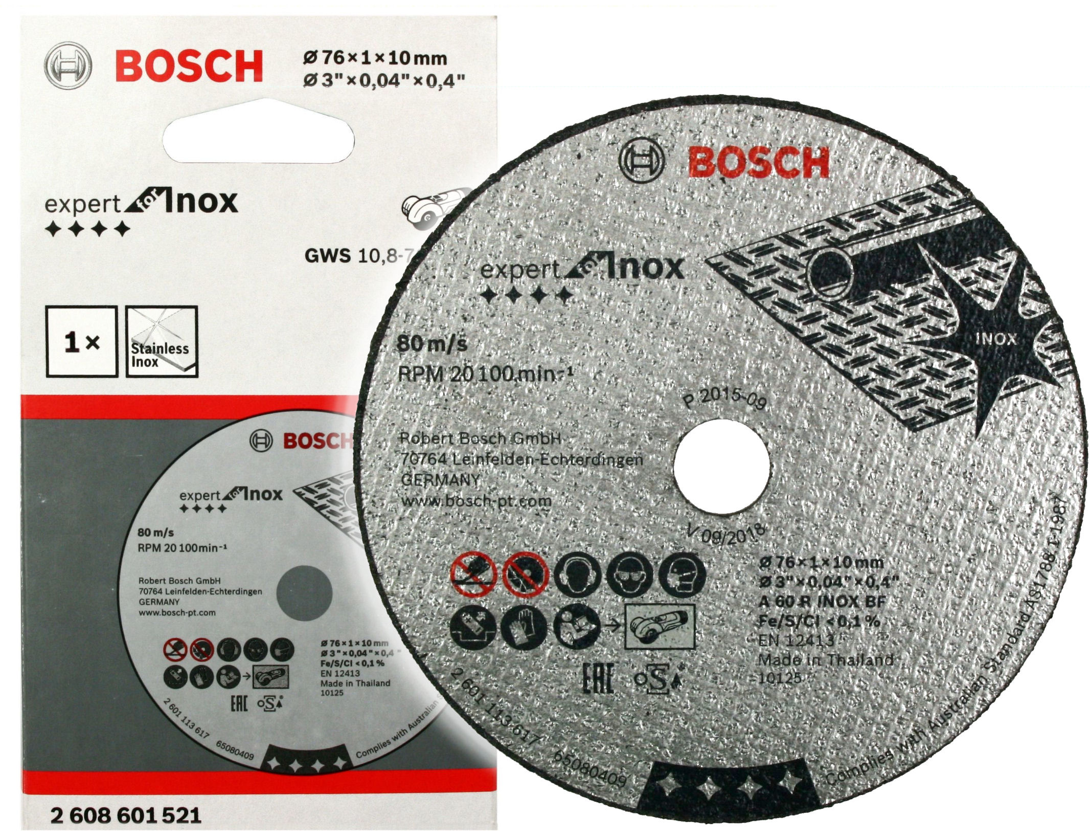 BOSCH TARCZA KORUNDOWA GWS 10,8-76 V-EC 76mm/1,0mm