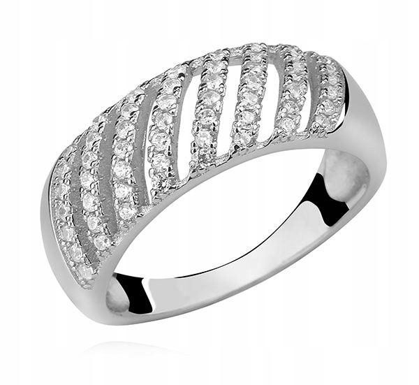 Prstýnek p925 s konvexními zirkony vel. 17