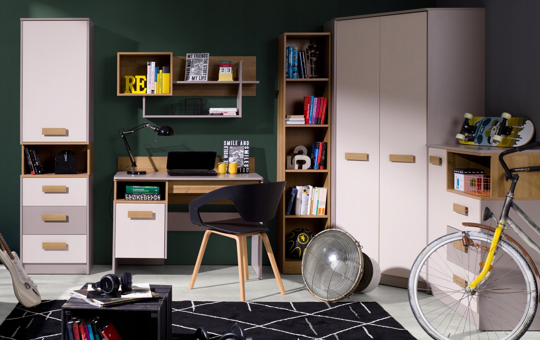 

meble Grant zestaw dzieci szafa narożna biurko 2ko