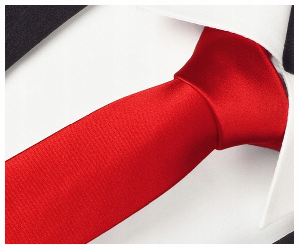 

Czerwony Wąski 6cm Krawat Męski Śledź Gładki wp02