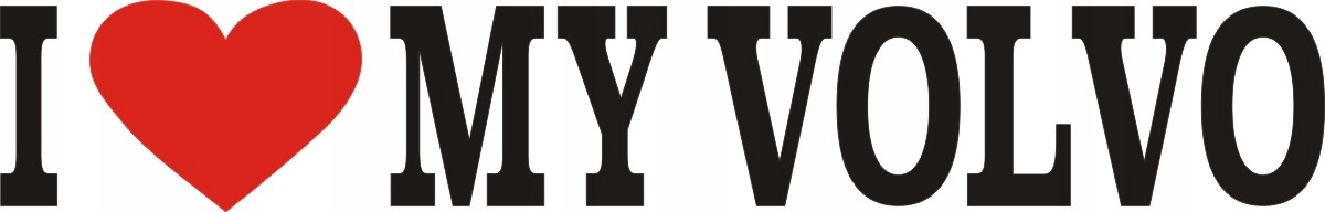 

Naklejka I Love My Volvo na szybę, samochód