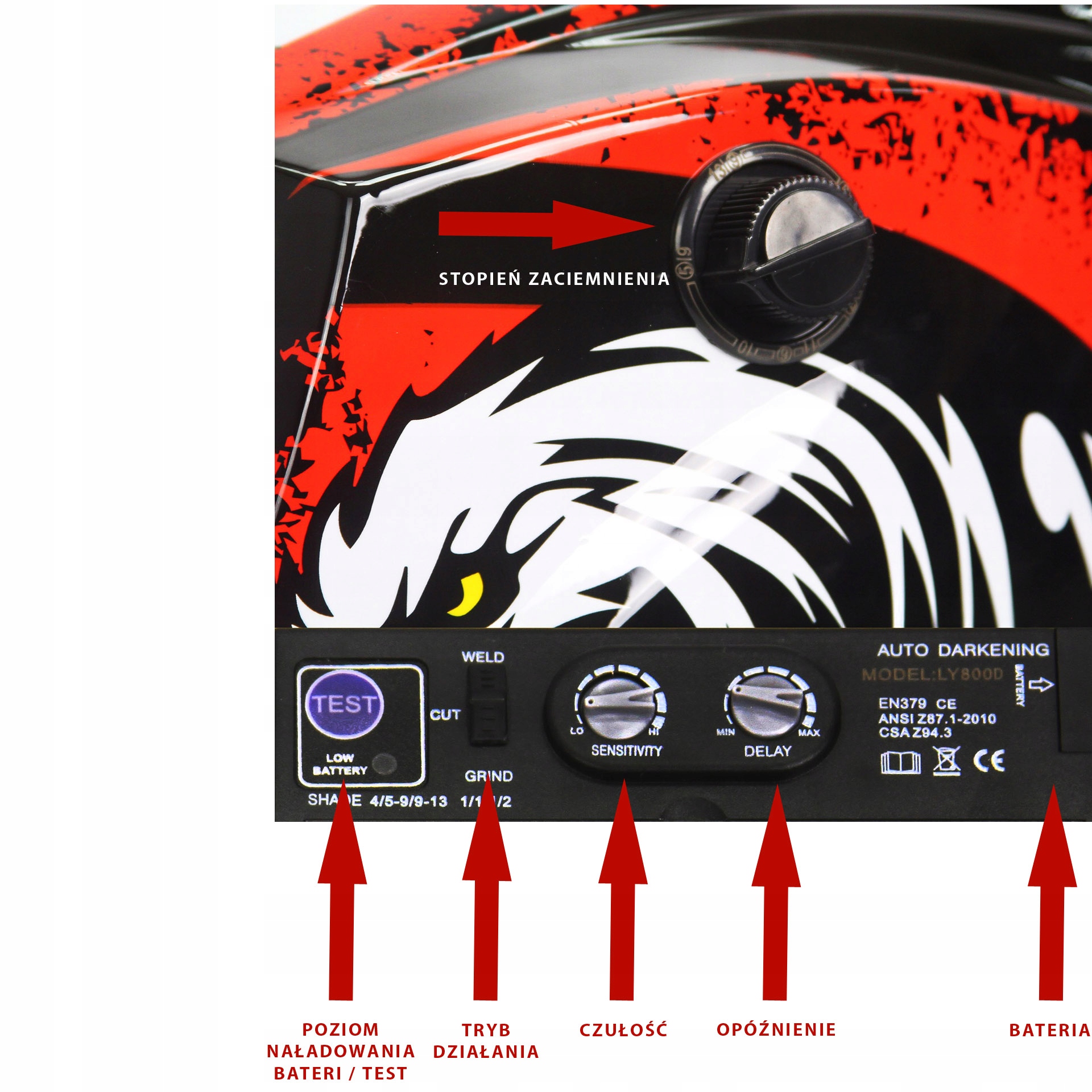 MASKA SPAWALNICZA PRZYŁBICA SAMOŚCIEMNIAJĄCA FILTR Marka Mar-Pol