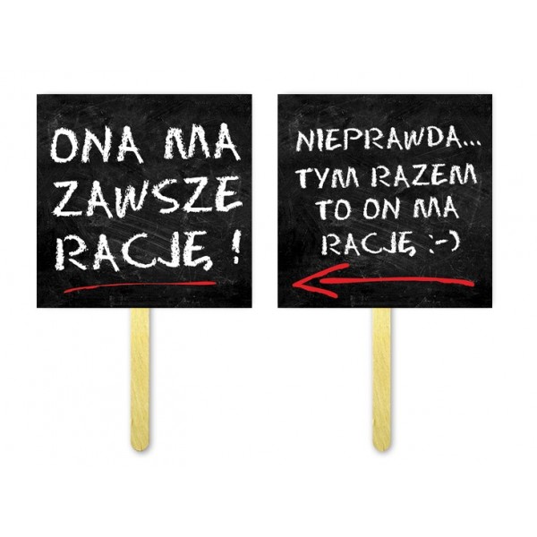 

Zabawne karteczki tabliczki do zdjęć Ślub Wesele