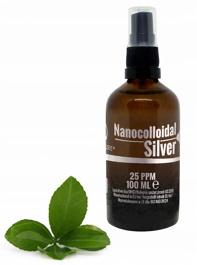 

Nano Srebro Koloidalne 25PPM 100ML Bezbarwne spray