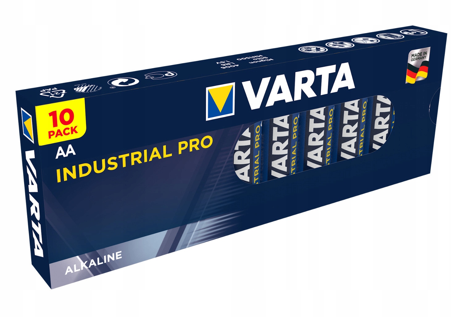 

10 x Mocne Baterie Alkaliczne Varta Industrial Aa
