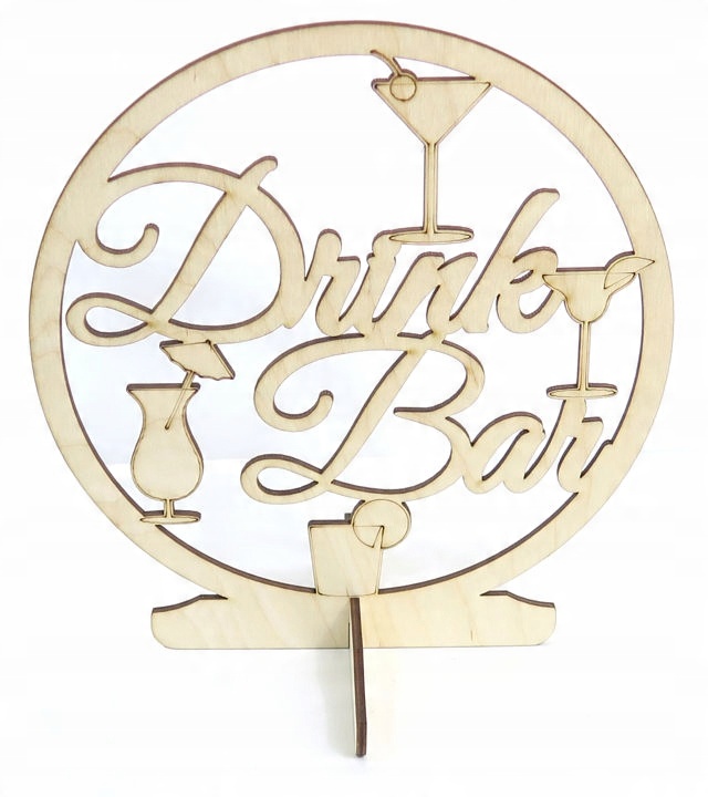 

Drink Bar Ozdoba Dekor Sklejka Na Podstawce DT34