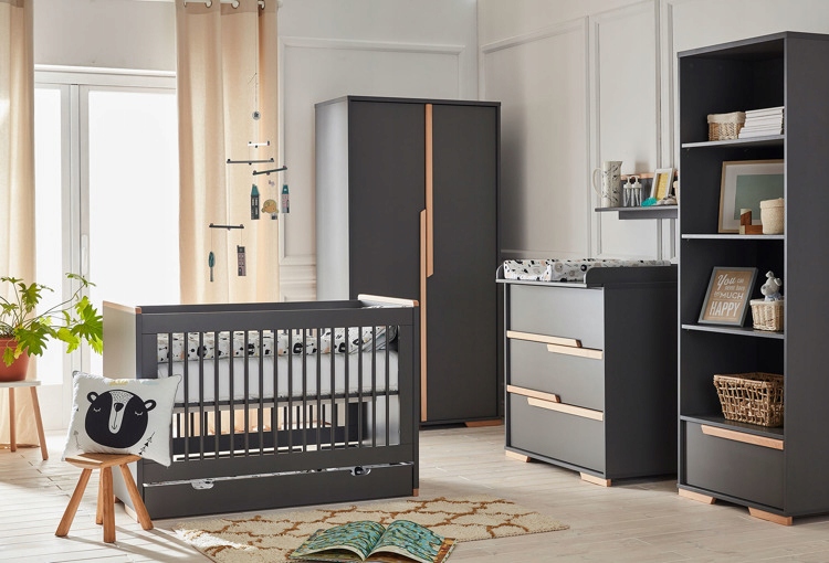 Pinio Snap szafa 2 drzwiowa pojemna szara Szerokość mebla 98.5 cm